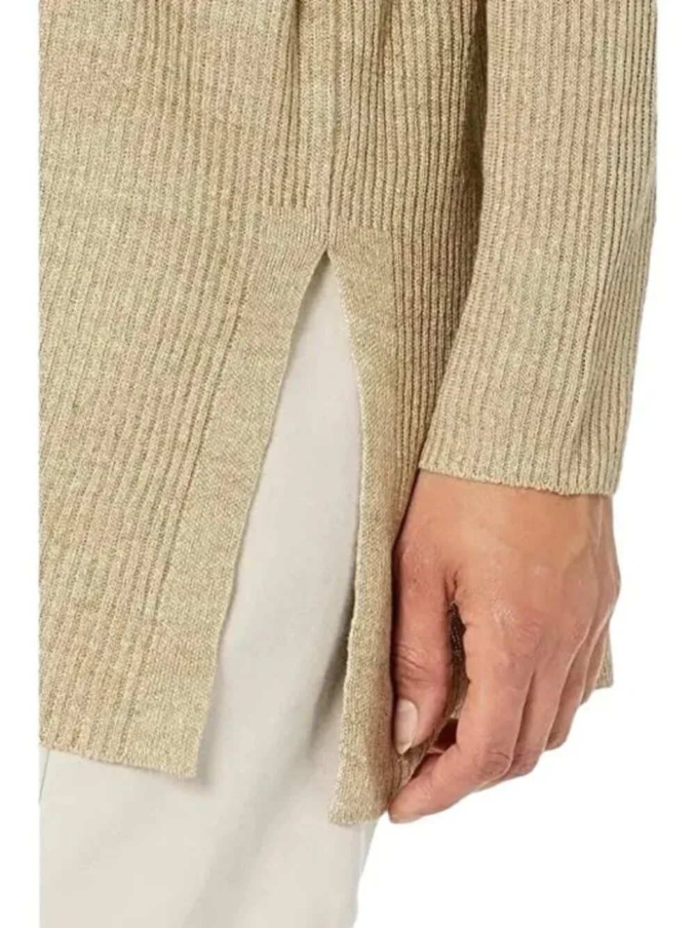 Eileen Fisher Organic Linen Longline Crew Neck Sweater XS